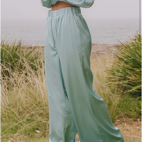 Daily Drills Light Blue Wide Leg Pants - Picture 2 of 5